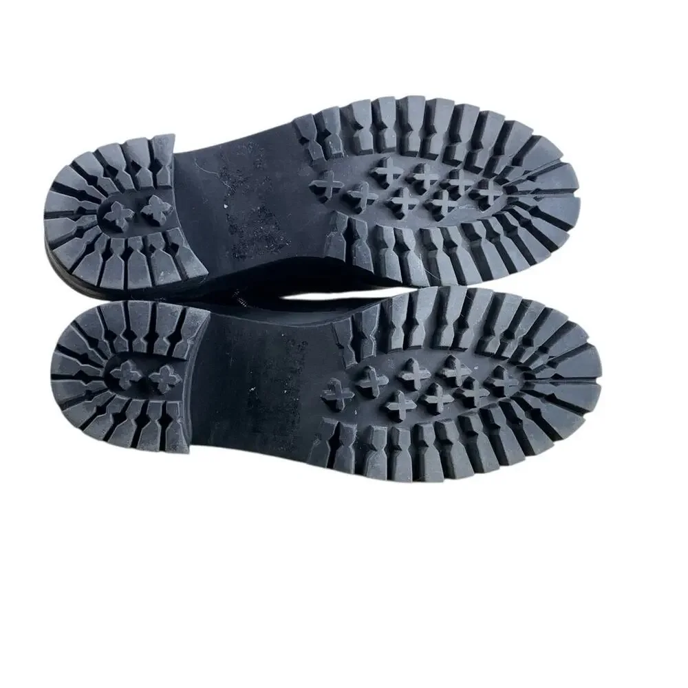 Steve Madden Ankle Boots Black Faux Shearling 10 Chunky Grunge - Picture 6 of 9